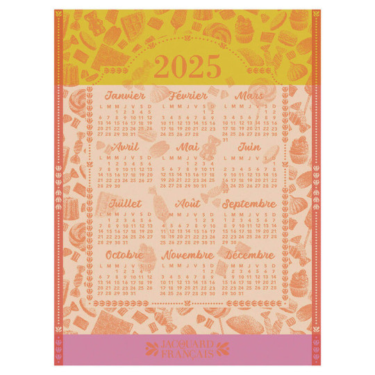 Torchon Le Jacquard Français Calendrier 2025 en coton
