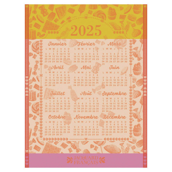 Torchon Le Jacquard Français Calendrier 2025 en coton