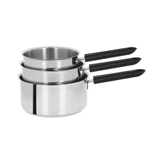 Batterie 3 casseroles Cristel Mutine Fixe - 16, 18 et 20cm