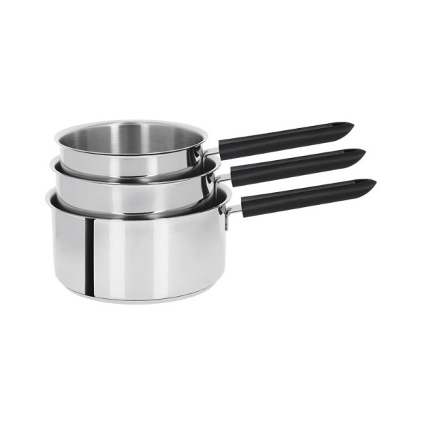 Batterie 3 casseroles Cristel Mutine Fixe - 16, 18 et 20cm