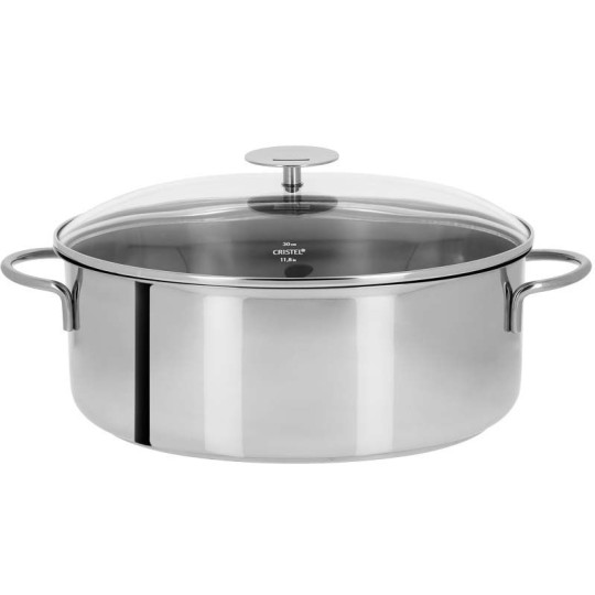 Faitout en inox Cristel Mutine fixe avec couvercle verre - 2 tailles