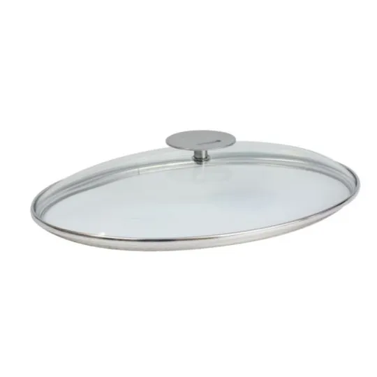 Couvercle en verre ovale CRISTEL Platine - 2 tailles