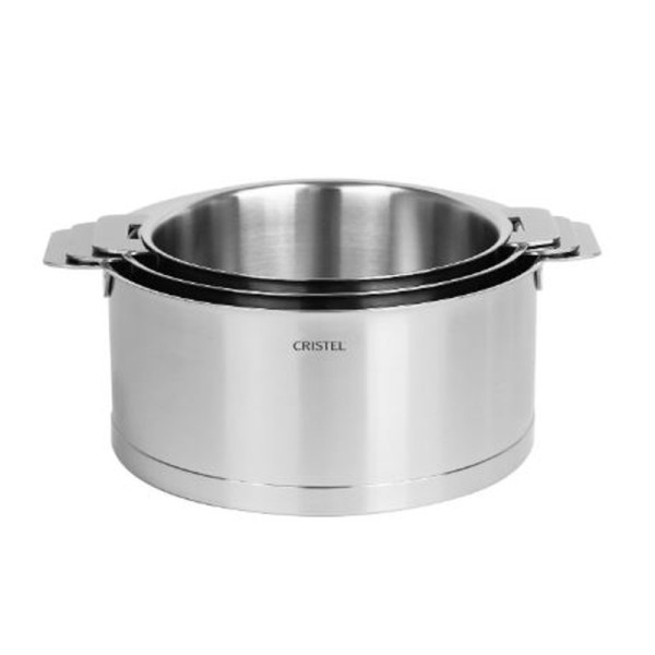 Set batterie de 3 casseroles Cristel Strate amovible 16, 18 et 20cm