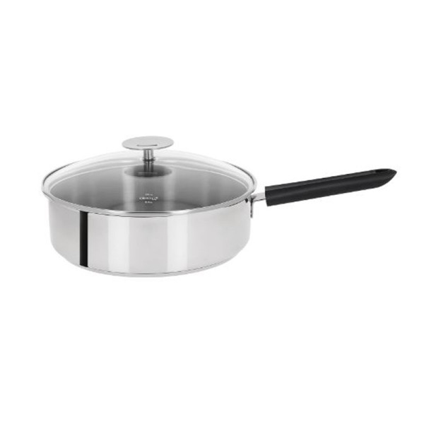 Sauteuse Cristel Mutine Fixe en inox avec couvercle - 2 tailles