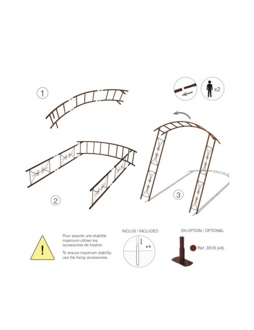 Arche de jardin LOUIS MOULIN décor Pont en acier fer vieilli