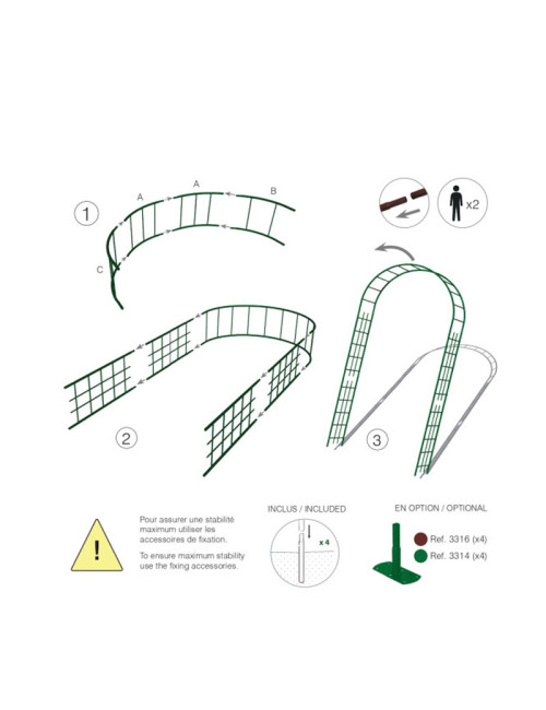 Arche de jardin LOUIS MOULIN Treillage en acier fer vieilli