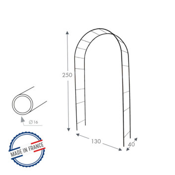 Arche de jardin Louis Moulin Ronde Basics noir brillant en acier