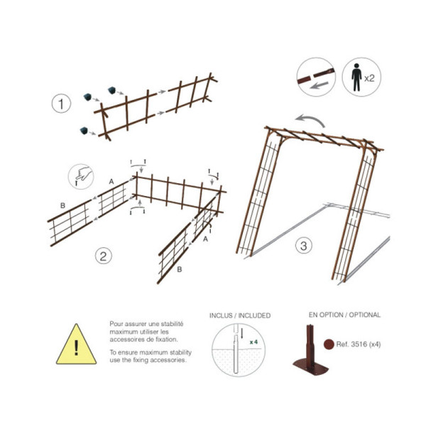 Pergola Louis Moulin Grand modèle fer vieilli en acier