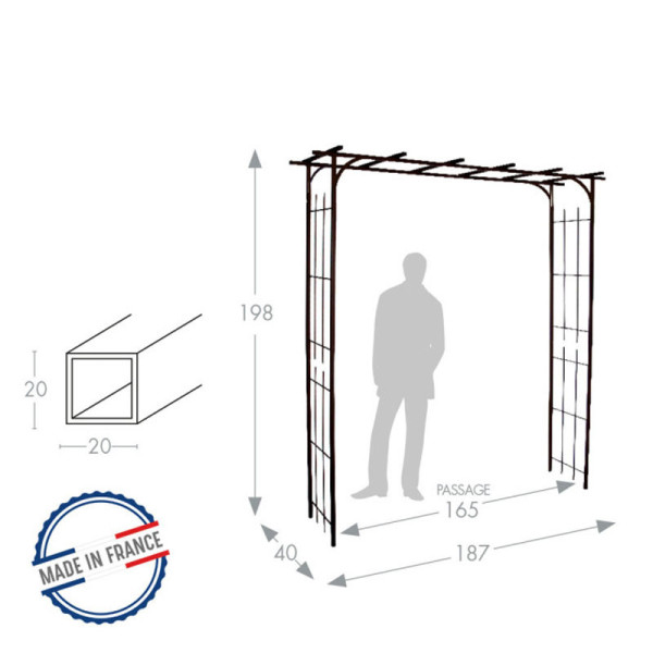 Pergola Louis Moulin Grand modèle fer vieilli en acier