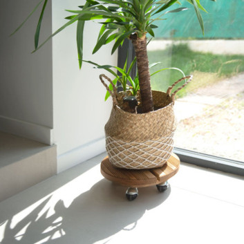 Roule plante LOUIS MOULIN rond en bois 30 cm - 2 coloris