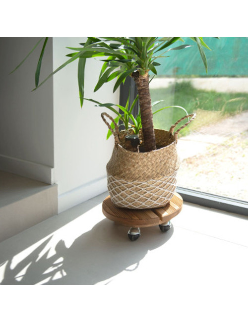 Roule plante LOUIS MOULIN rond en bois 30 cm - 2 coloris
