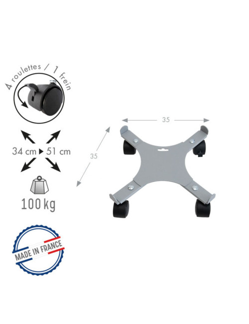Roule plante LOUIS MOULIN Extensible à 4 roulettes - 3 coloris
