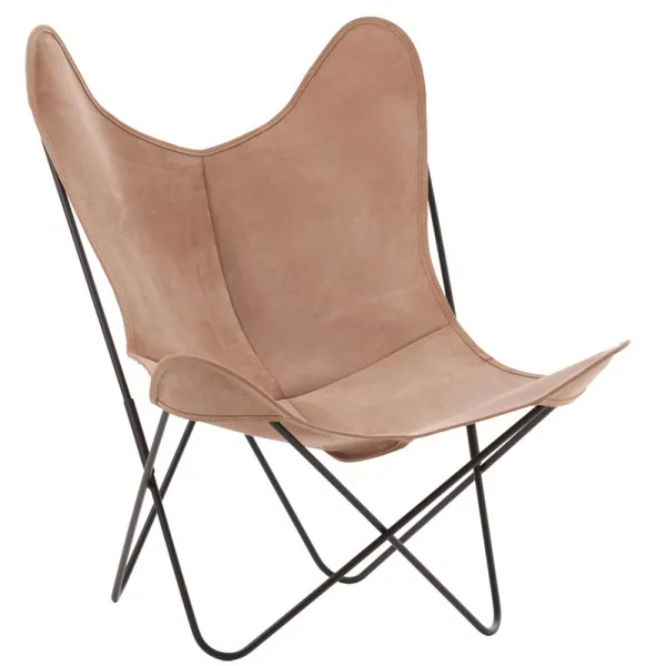 Fauteuil AA Butterfly AIRBORNE Lodge croute de cuir