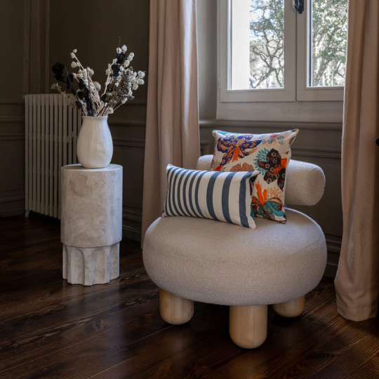 Coussin carré ARTIGA Adour Thevenon Fleurs 40x40cm - 3 coloris