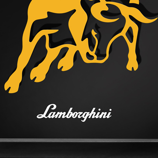 Cadre mural ERIC HARDY 50x50cm LOGO LAMBORGHINI acier et bois