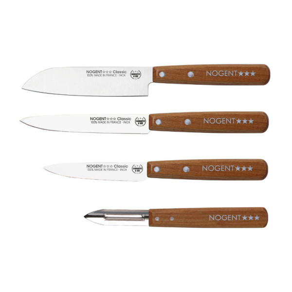Coffret Chefs Cuisine NOGENT Cerisier 4 pièces couteaux