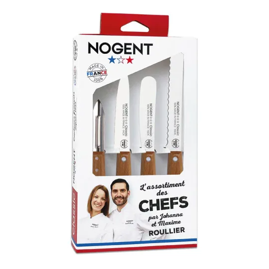 Coffret Chefs Apéro Cerisier NOGENT 4 pièces couteaux