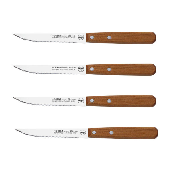 Coffret Chefs NOGENT Table Steak Cerisier 4 pièces couteaux
