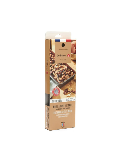 Moule rectangulaire à fond amovible De Buyer en inox