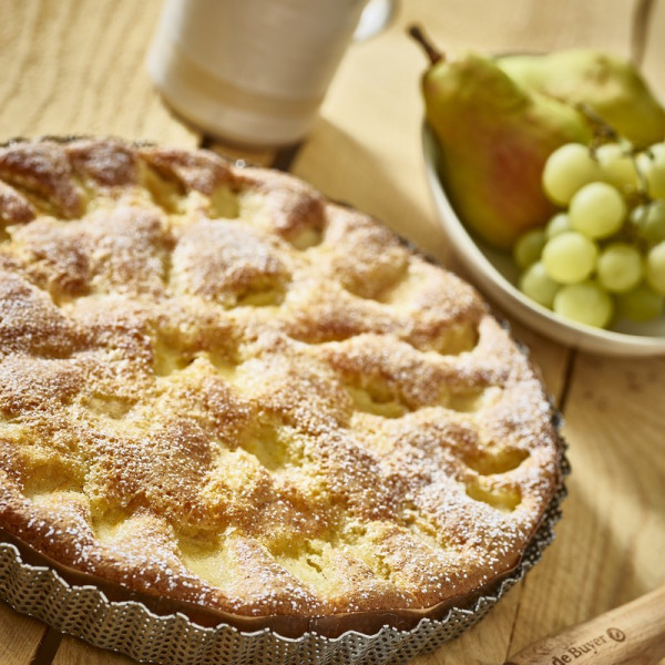 Moule à tarte cannelé en inox à fond amovible De Buyer