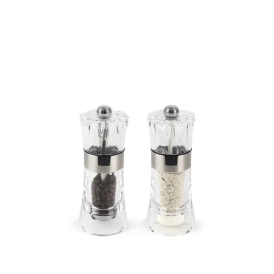 PEUGEOT SAVEURS Set de 2 moulins à poivre et sel humide Oslo acrylique 14cm