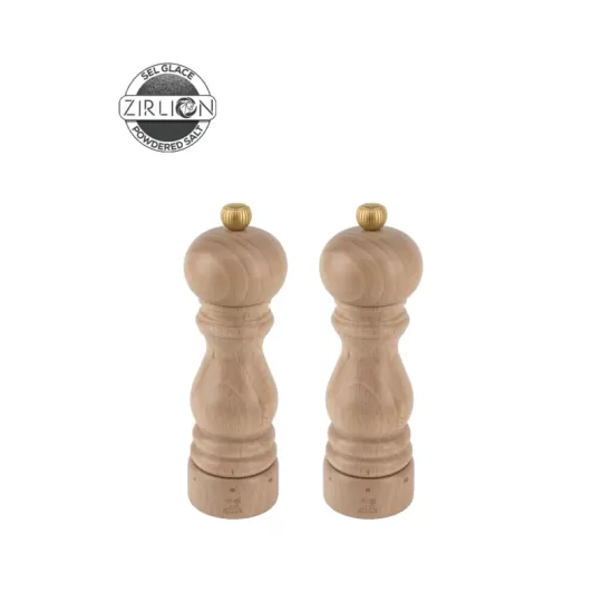 Set de 2 moulins à poivre et à sel sec PEUGEOT SAVEURS Paris u'Select Zirlion Naturel 18cm