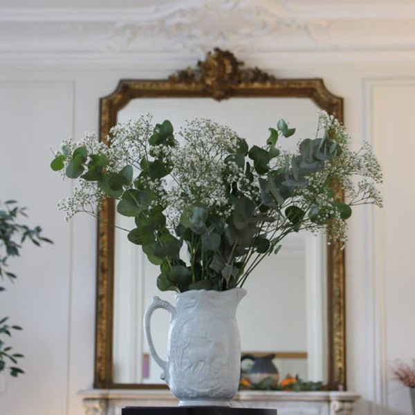 Pichet vase DIGOIN Cerf en grès Blanc Glaçon