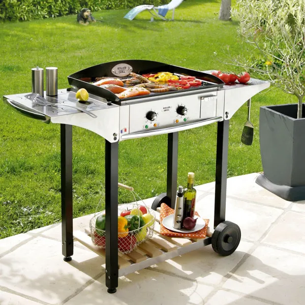 Plancha 600 électrique Roller Grill avec desserte