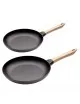 Set batterie 2 poêles en fonte STAUB 20 & 28cm manche en bois