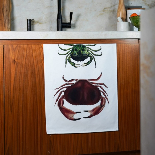 Torchon Les Crabes VAREK 100% coton