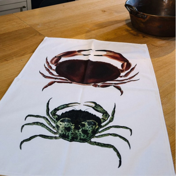 Torchon Les Crabes VAREK 100% coton