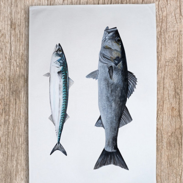 Torchon Le Bar et le Maquereau VAREK 100% coton