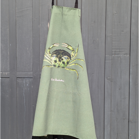 Tablier Le Crabe Vert VAREK 100% coton vert fougère