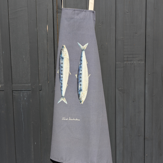 Tablier Les Sardines VAREK 100% coton gris pragues