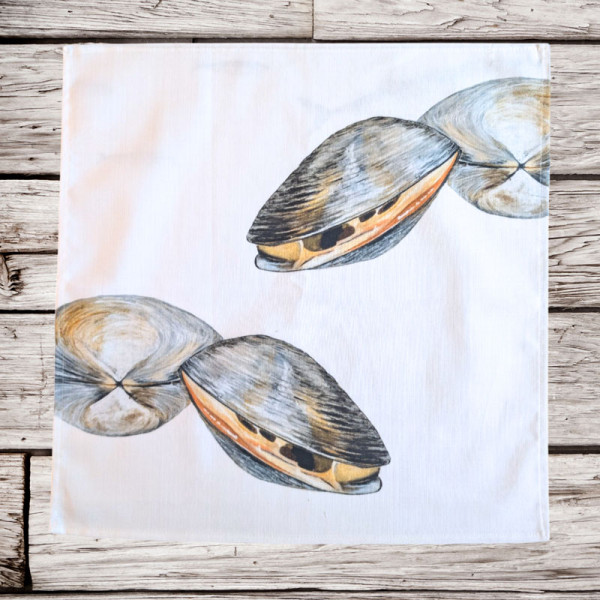 Lot de 4 serviettes de table La Marée Nacrée VAREK 100% coton