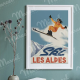 Affiche MARCEL TRAVEL POSTERS Classic Winter La Skieuse format 30x40cm