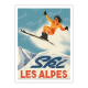 Affiche MARCEL TRAVEL POSTERS Classic Winter La Skieuse format 30x40cm