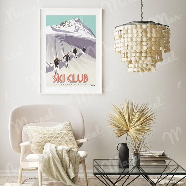 Affiche MARCEL TRAVEL POSTERS Ski Club format 30x40cm
