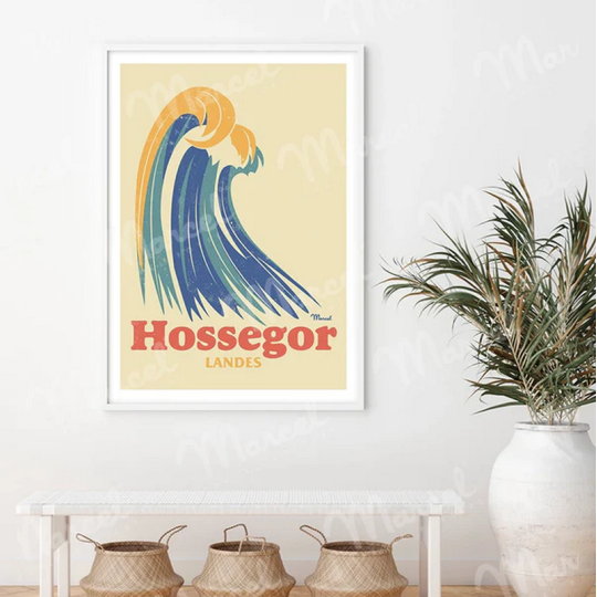 Affiche MARCEL TRAVEL POSTERS Hossegor Big Wave format 30x40cm