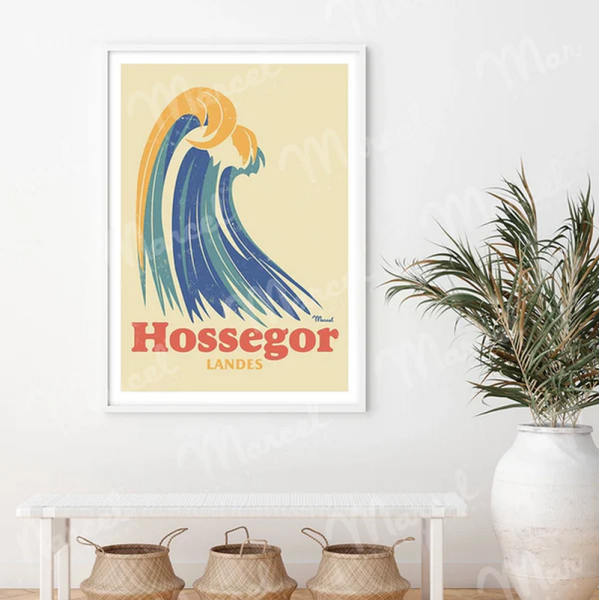 Affiche MARCEL TRAVEL POSTERS Hossegor Big Wave format 30x40cm