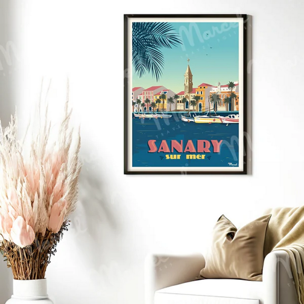 Affiche MARCEL TRAVEL POSTERS Sanary-sur-Mer format 30x40cm