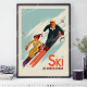 Affiche MARCEL TRAVEL POSTERS Classic Winter Les Skieurs format 30x40cm