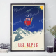 Affiche MARCEL TRAVEL POSTERS Les Alpes La télécabine format 30x40cm