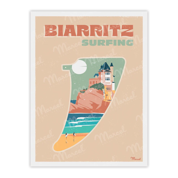 Affiche MARCEL TRAVEL POSTERS Biarritz Fin Story format 30x40cm