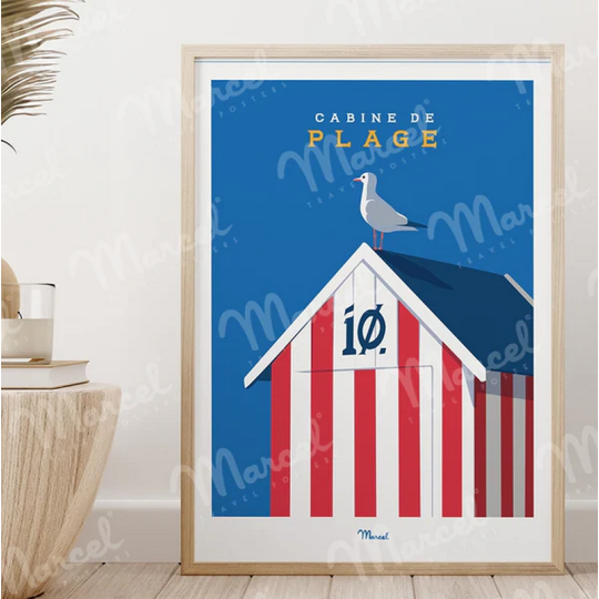 Affiche MARCEL TRAVEL POSTERS Travel Color Oléron Cabane de Plage format 30x40cm