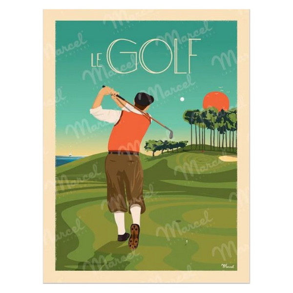 Affiche MARCEL TRAVEL POSTERS Le Golf format 30x40cm