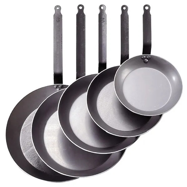 Grande poêle DE BUYER coupe Lyonnaise en acier - 5 tailles