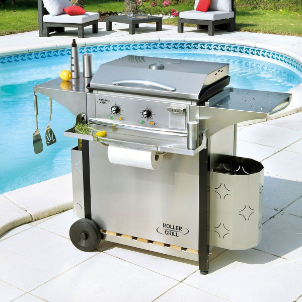 Roller Grill Desserte inox 600 pour plancha CHPS600
