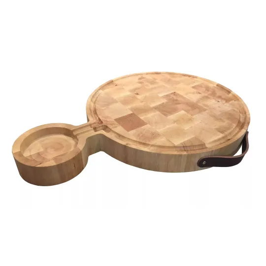 Planche à découper ronde avec ramasse jus - Chabret