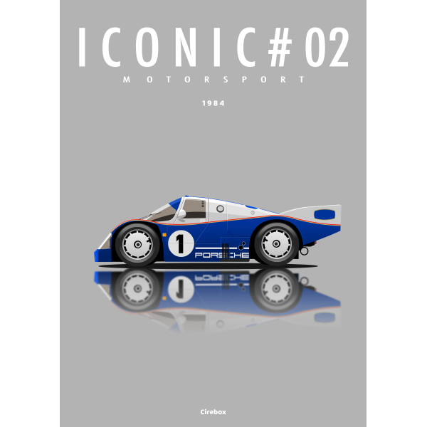 Affiche CIREBOX de la Porsche 962 de 1984 en A3